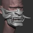 2.jpg Half Samurai Mask 3D print model