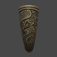 kells-horn-blender-render.png Viking drinking horn with an ornamental dragon design