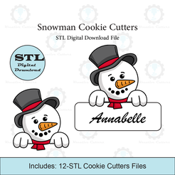 Etsy-Listing-Template-STL.png Archivo 3D Juego de cortadores de galletas muñeco de nieve | Archivo STL・Plan de impresión en 3D para descargar