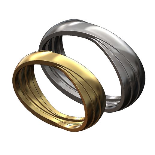 💍 Overlapping bands ring 3D print model・ STL File for ・Cults