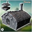 1-PREM.jpg Round-door hobbit house with rounded roof and fireplace (16) - Medieval Middle Earth Age 28mm 15mm RPG Shire