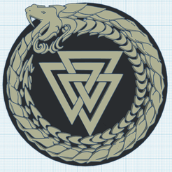 0.png Free STL file Valknut and Snake・3D printable object to download