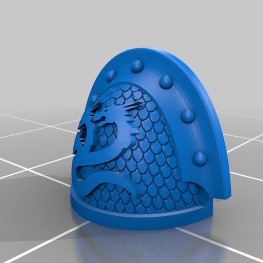Hydra Legion Veteran Shoulder Pad (with scales) 3D model