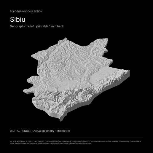 Sibiu, Romania Regional 3D Terrain STL + 3MF | Two Printable Versions - STL and 3MF Bundle
