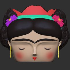 2.jpg STL file Frida Kahlo flowerpot・3D printable design to download
