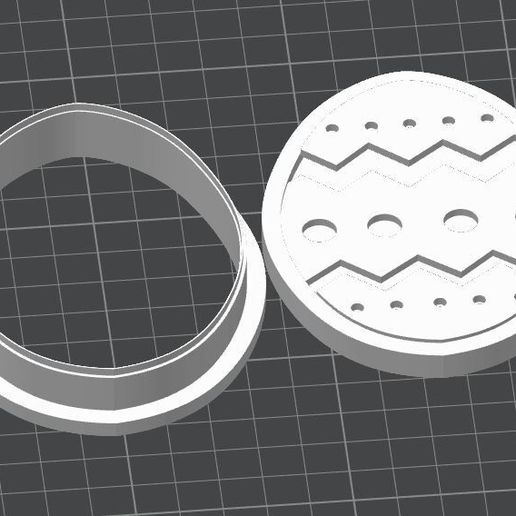 Easter Egg Cookie Cutter and Debosser/Stamp 3D model