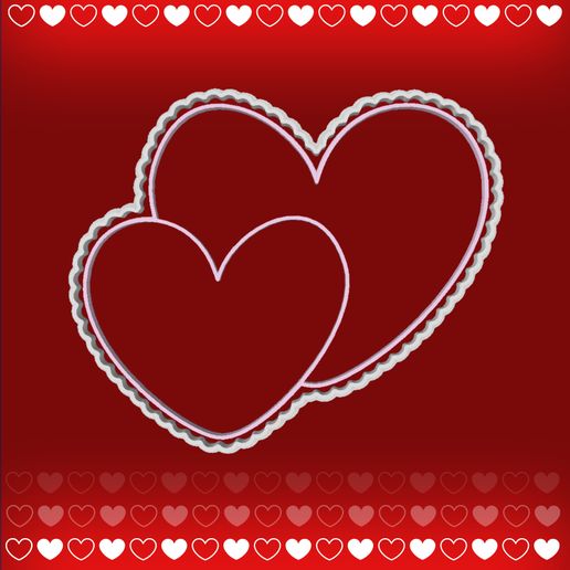 CUTTER AND DOUBLE HEART MARKER - VALENTINE'S DAY 3D model