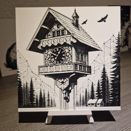 🕰️ Reloj de cuco Hueforge Selva Negra・Archivo STL para