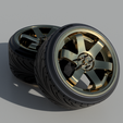TE37-v22.png TE 37 Style rims 18" for diecast and scale models with BULLET rivets