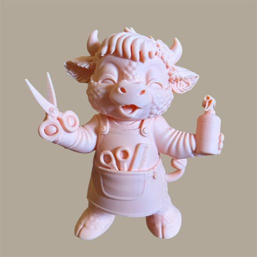 Cute Highland Cow Hairdresser