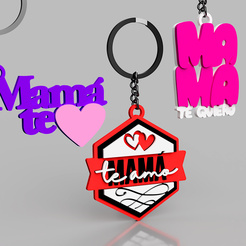 Llavero_MamaTeAmo.png STL file Mama Keychains・3D printable design to download