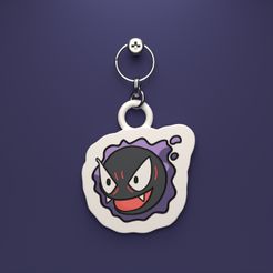 gastly-keychain.jpg STL file Pokemon gastly HEAD KEYCHAIN ( EASY PRINT NO SUPPORTS)・3D printing template to download
