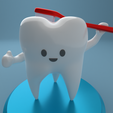 009.png Tooth Character with toothbrush (tooth with toothbrush)