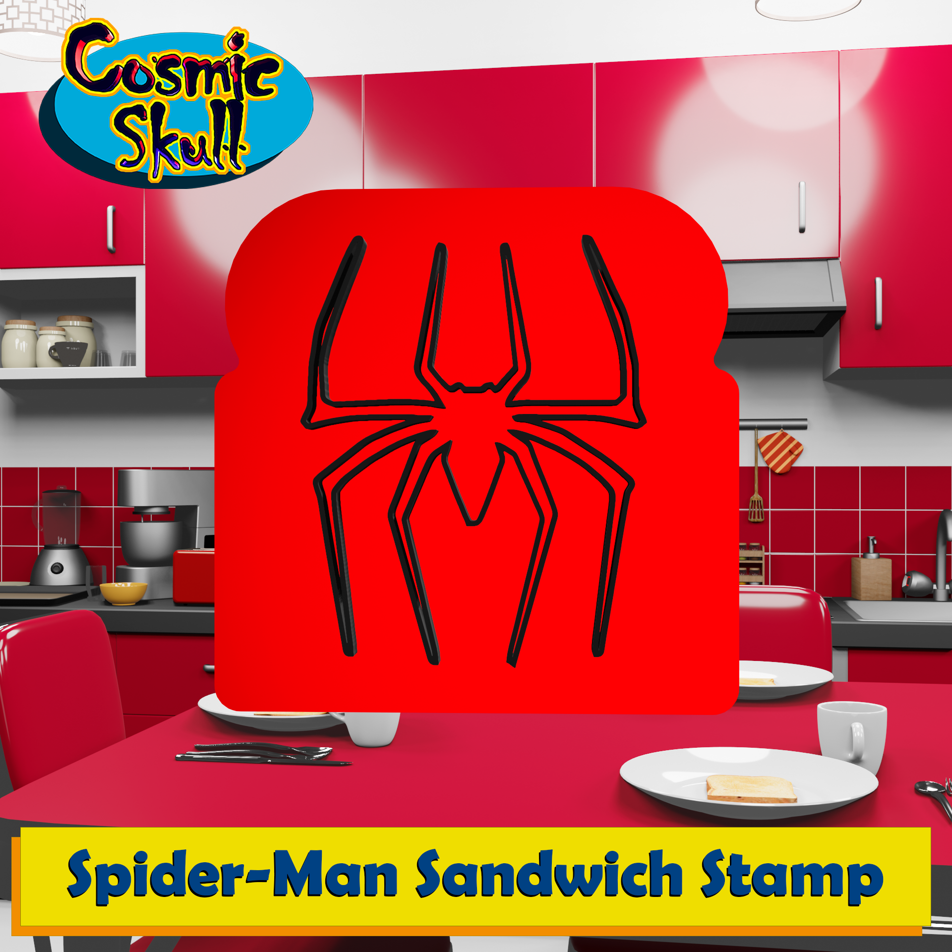 download stl file spider man 1 2002 logo sandwich stamp 3d printable template cults