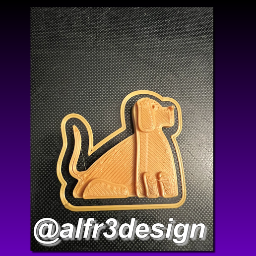 003.png Силуэт собаки 3D для магнита на холодильник