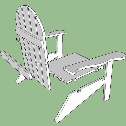 Chair_snip_1_display_large.jpg Archivo STL gratis Silla Adirondack・Plan de la impresora 3D para descargar, Lurgmog