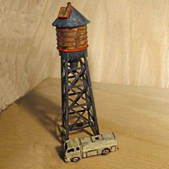 20-05-29-Tall_Water_Tower-10.jpg N Scale - Water tank on a tower