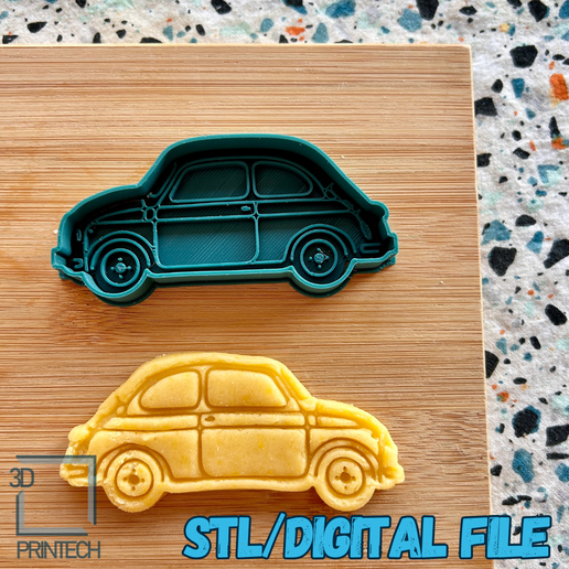 Fiat 500 Retro Cookie Cutter - 3D model önizlemesi
