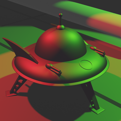RetroSaucer-2.png Fichier STL Soucoupe spatiale rétro・Objet pour imprimante 3D à télécharger