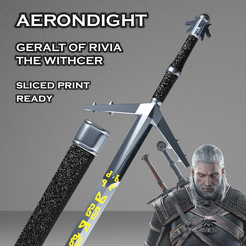 1.2.png Aerondight -- Witcher Silver Sword -- Sliced Print Ready -- Geralt Of Rivia