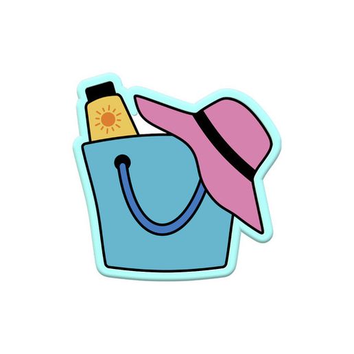 Beach Bag Cookie Cutter STL with Stamp – Summer Tote & Sun Hat 3D Print Cookie Mold File