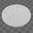 Lion.png Geometric Lion Coaster 3D Model - Elegance and Functionality