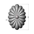 Oval-ribbed-rosette-05.jpg Oval ribbed rosette onlay relief 3D print model