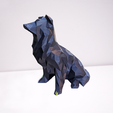 ed1.png Statue Border Collie Low Poly Dog Decoration