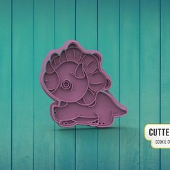 triceratops1.jpg Fichier STL Baby Triceratops Dinosaur Cute Dinosaur Friends Cookie Cutter M1・Design pour impression 3D à télécharger