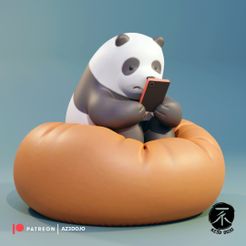 Panda_Render_02_AZ3DDOJO.jpg Panda Bear STL for 3D Printing