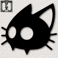 project_20230913_1256274-01.png Fichier STL kawaii cat wall art mad kawaii kitty wall decor 2d animal anime・Idée pour impression 3D à télécharger