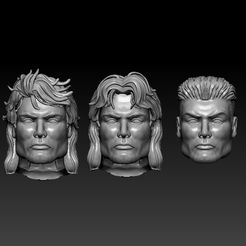 dolf1.jpg OBJ file Dolph Lundgren 3 Heads 2 He-man + head Drago・3D printer design to download