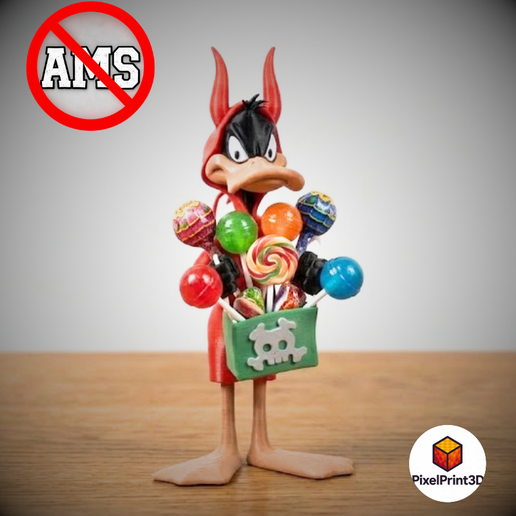 Daffy Duck Figure - No AMS / Multipart / 3MF - Halloween