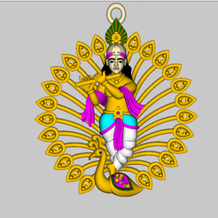 Krishna-3D-printing-pendant-pic-1.png 3D file Krishna 3D printing pendant・3D print design to download
