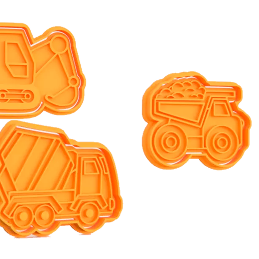 Cookie cutter truck cutter trucks + stamp - 3D model önizlemesi