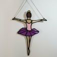 Ballerina-Suncatcher-Pic1.jpg Ballerina Sun Catcher Multicolor Stained Glass Garden Window Decor