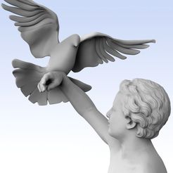 untitled.1982.jpg Fichier 3D gratuit Garçon avec colombe - sculpture modifiée・Design à télécharger et à imprimer en 3D