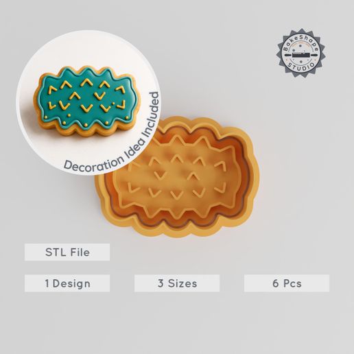 product_1130-01_main.jpg Sea Cucumber Cookie Cutter & Stamp, Ocean Creature Shape Set, 6 Piece, Small to Large Sizes, Perfect for Cookies & Fondant