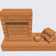 Shapr-Image-2024-02-19-174745.png Teachers plaque gift with books and apple figurine, motivational quote