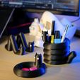 TubeCat_Holoprops.jpg Fichier 3D Organisateur de bureau Goth Cat - Print-in-Place・Modèle à imprimer en 3D à télécharger