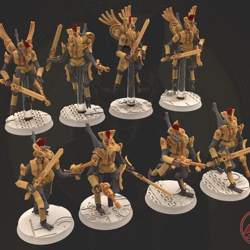 Cinan - Horus - Akhet - Parath: Assault, Battle Robot, space lord's guardians of the Necropolis, solid & modular posable miniatures 3D model