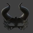 m4.jpg Ebony Devil Masquerade Mask Gothic Horned Fantasy 3D Printable Costume Prop