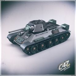 t-34-76_2022_render_front.jpg Fichier STL T-34/76 à assembler - avec chenilles utilisables・Idée pour impression 3D à télécharger