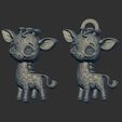 giraffe-keychain-5.jpg cartoon giraffe keychain cnc model