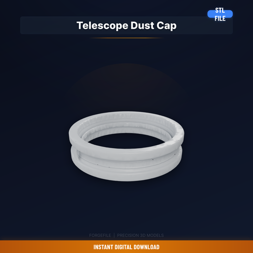 Telescope Objective Lens Dust Cap, 6 Inch Diameter, - 3D Printable STL File