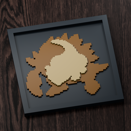 Sandslash Line - Pokemon Silhouette Frame | Gen 4 sprite style | STL