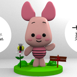 piglet2.png Archivo STL gratis PIGLET - winnie pooh, tierno, gentle・Plan imprimible en 3D para descargar
