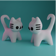 4.png CAT LOVE MODEL COUPLE, CUTE HEART DECORATION 3D MODEL, LOVE GIFT
