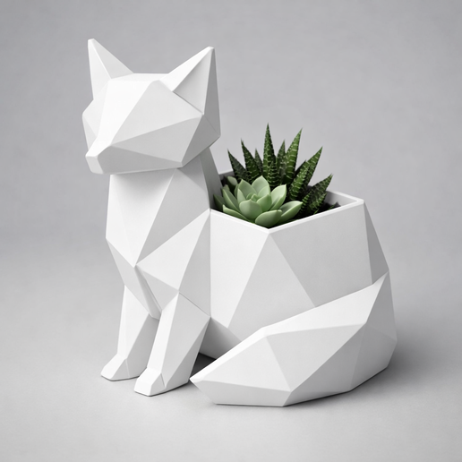 Minimalist Origami Fox Planter