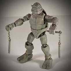 IMG_7972.jpeg STL file "Mikey" Turtle Action Figure・3D printer model to download